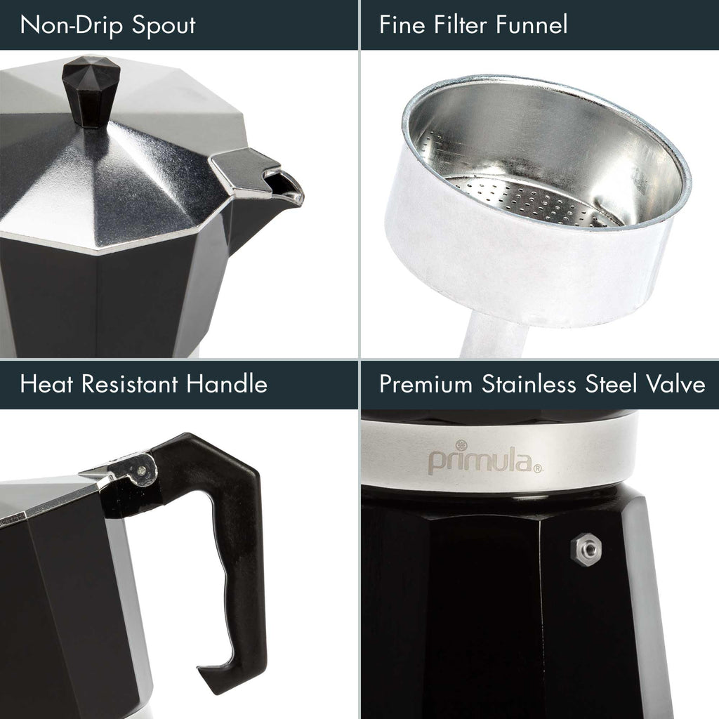 Black 6 Cup Stovetop Espresso Maker Y321239