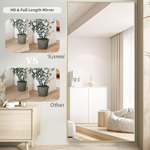Black 65"x24" Full Length Mirror with Aluminum Alloy Frame X62059
