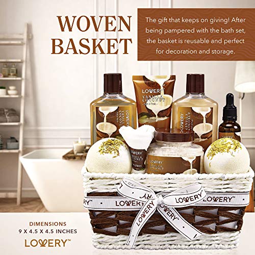 9 Piece Vanilla Coconut Home Spa Gift Basket C134