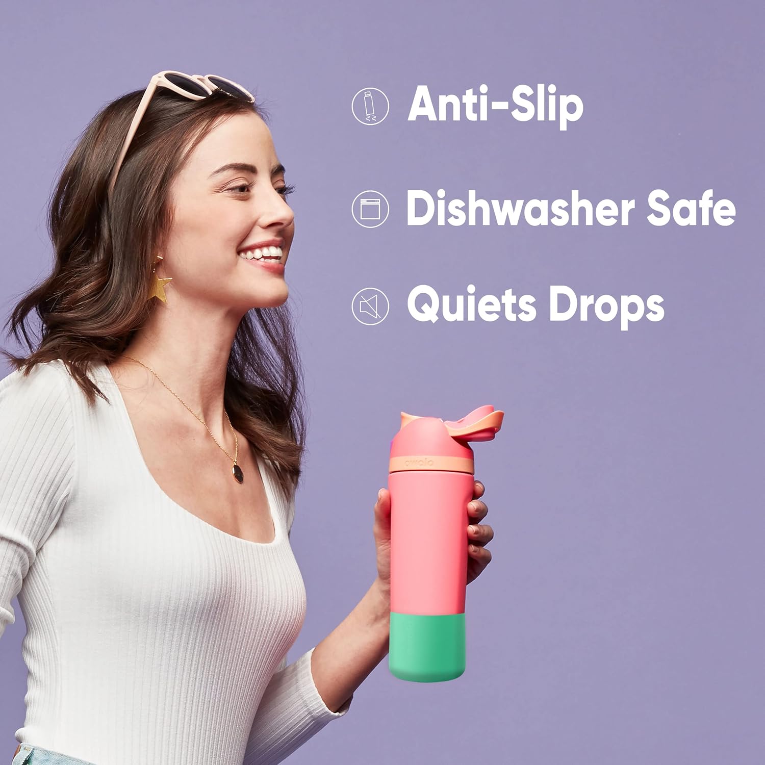 Black Insulated Stainless Steel Water Bottle with Silicone Boot R6617