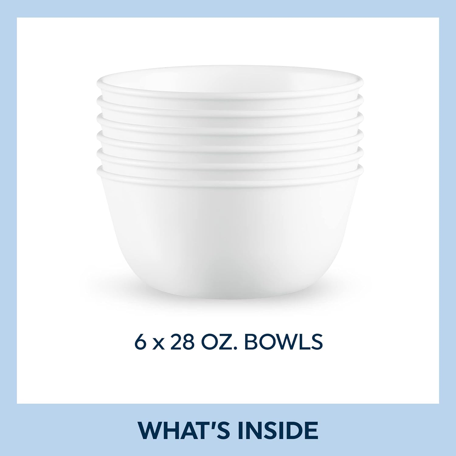 18 Piece Glass Dinnerware Set, Service for 6, 28 oz Soup Bowls Set of 6 S425877