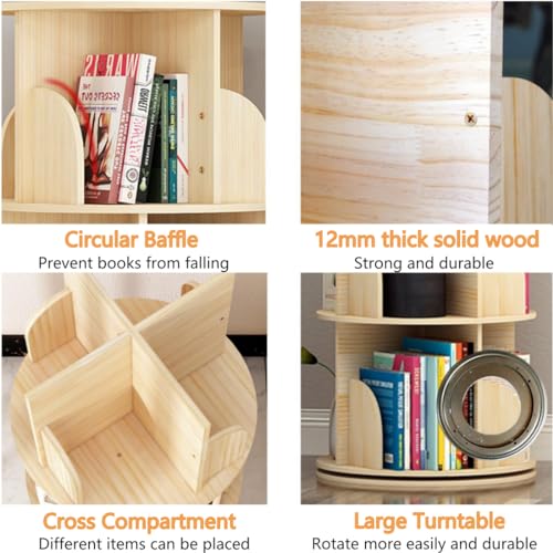 2 Tier 360° Rotating Shelves Bookshelf E190