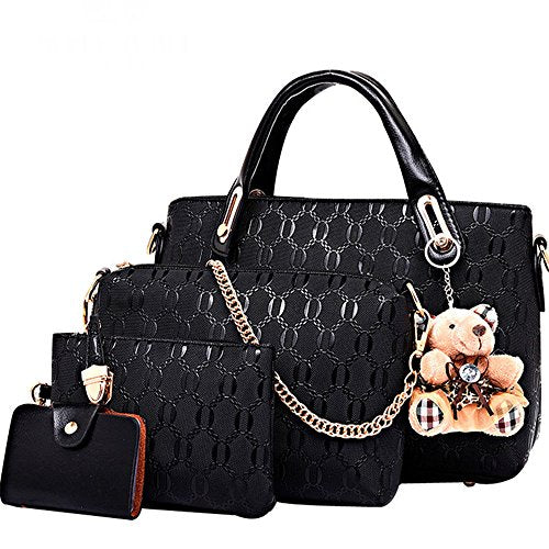 4 Pcs Top Handle Satchel Hobo Handbag Set V583098