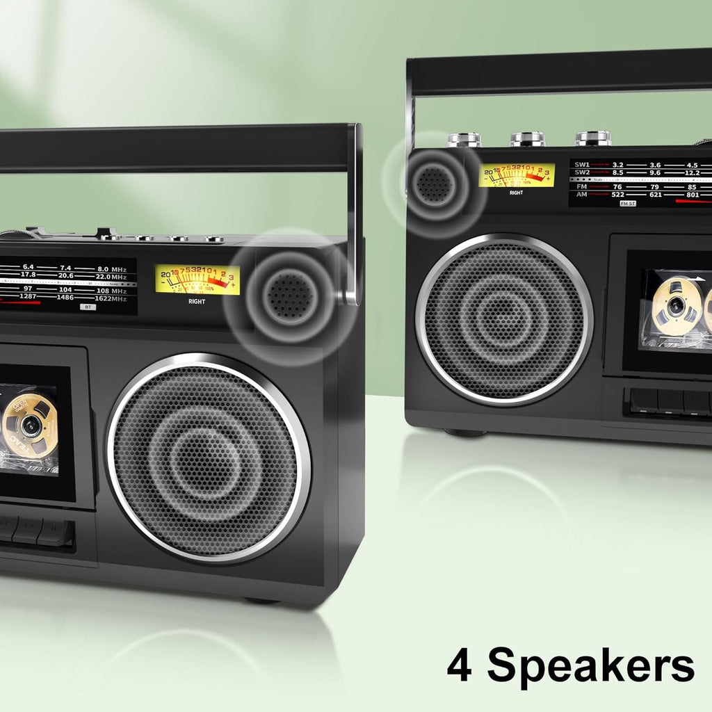Portable AM/FM Radio Cassette Player Recorder with Bluetooth O247551
