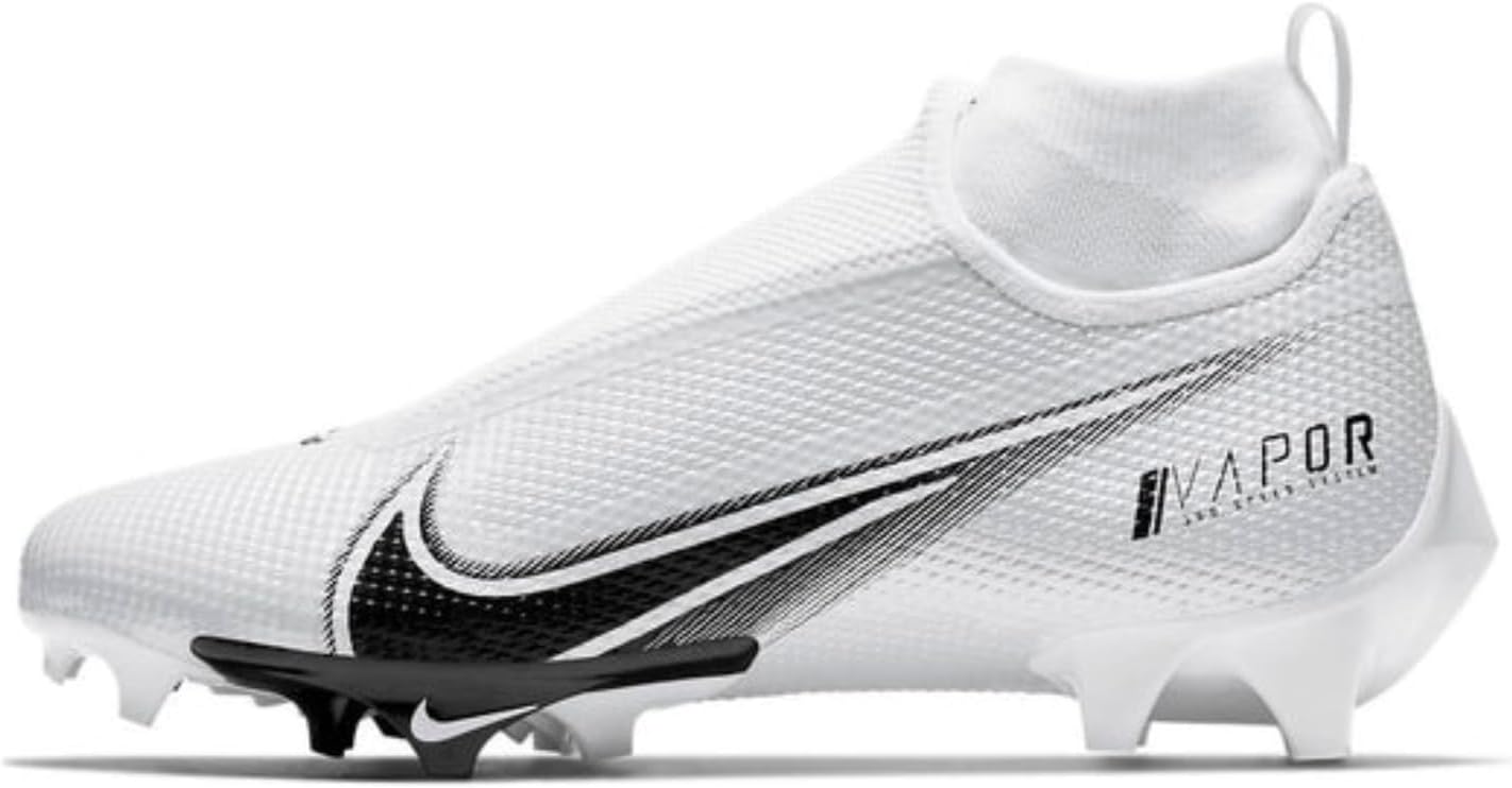 White-Black Men's Wide Football Cleats G728