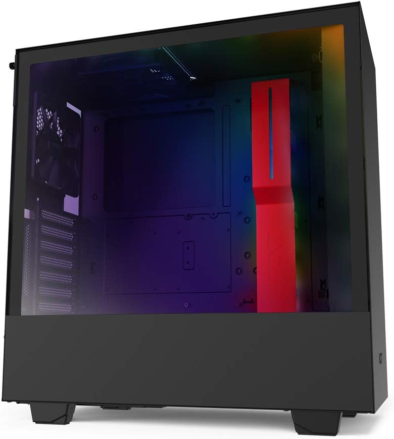 Black Mid-Tower ATX PC Case with Dual-Tempered Glass Panel V684558
