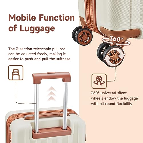 4 Piece Hardside Expandable Luggage Set with Spinner Wheels TSA Lock D640