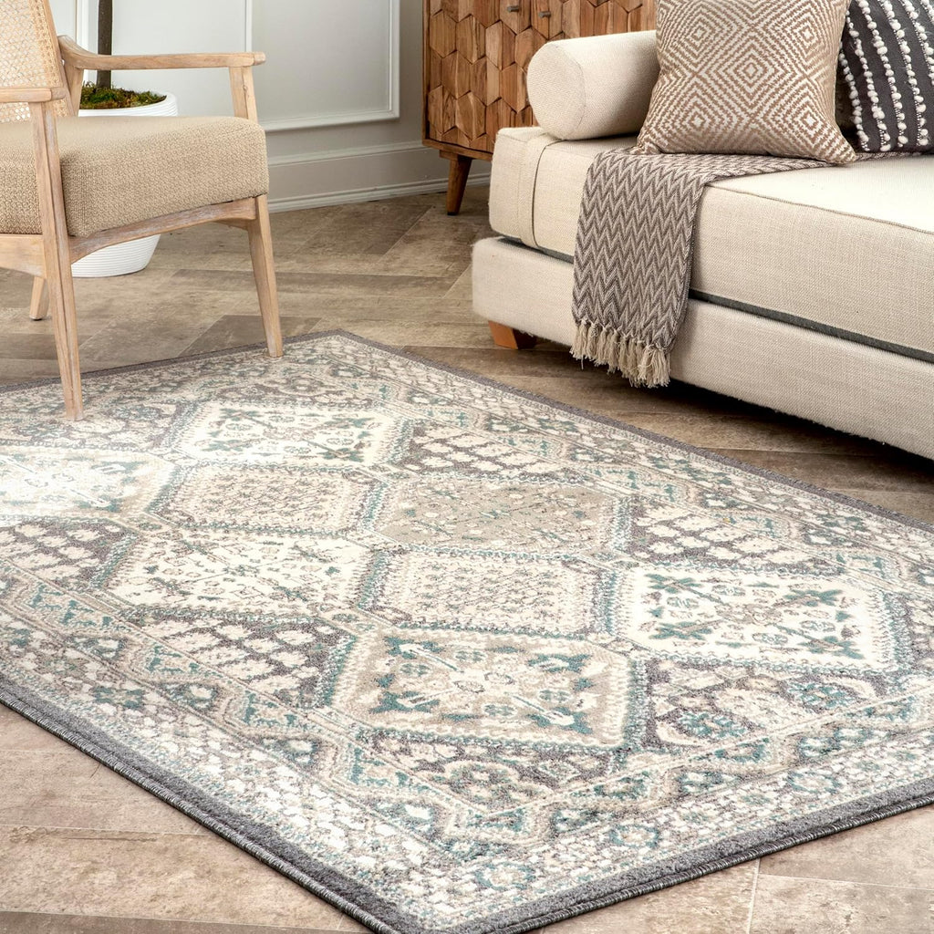Charcoal 5x8 Stain Resistant Area Rug V7789