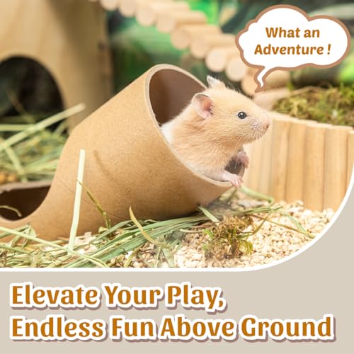 Large Wooden Rabbit Hideout with Ramps and Tunnels R17601