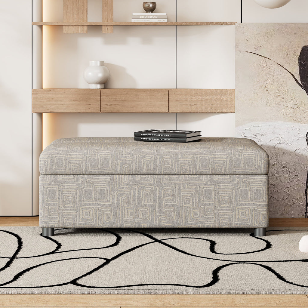 Gray Folding Ottoman Sleeper Bed with Mattress R91116