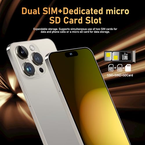 Unlocked Smartphone 6.8" HD Screen 6800mAh 6+256GB with 128GB Memory Card N329