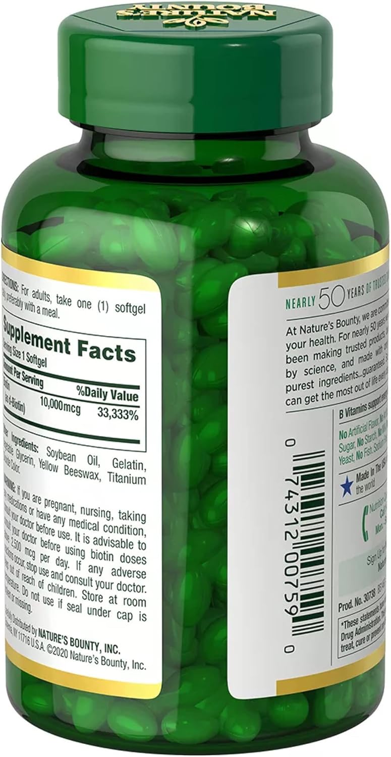 Biotin 10,000 mcg, 250 Rapid Release Softgels C267