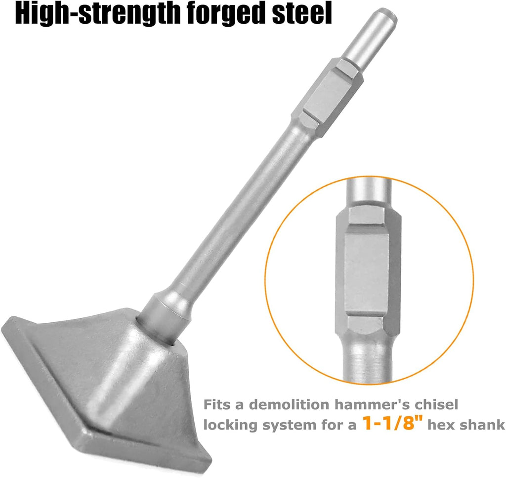 1-1/8" Tamper Shank with 6x6" Plate for Jack Hammer Bit A7337