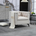 Beige Linen Fabric Accent Arm Chair O63948