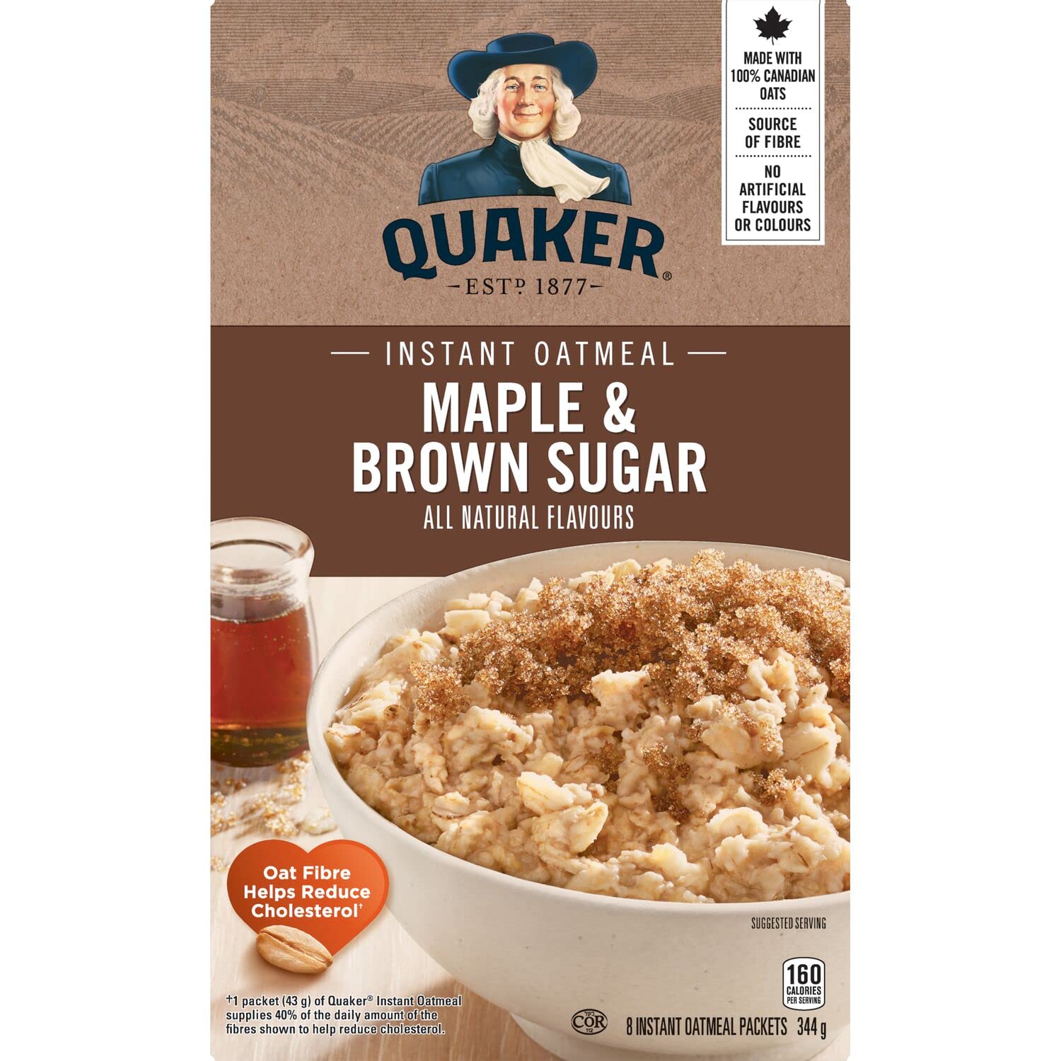 Maple and Brown Sugar Instant Oatmeal, 8ct, 344g M288