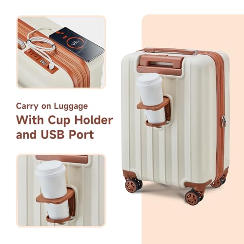 4 Piece Hardside Expandable Luggage Set with Spinner Wheels TSA Lock D640