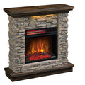 Smoky Gray Stone Electric Fireplace Wall Mantel Z913238
