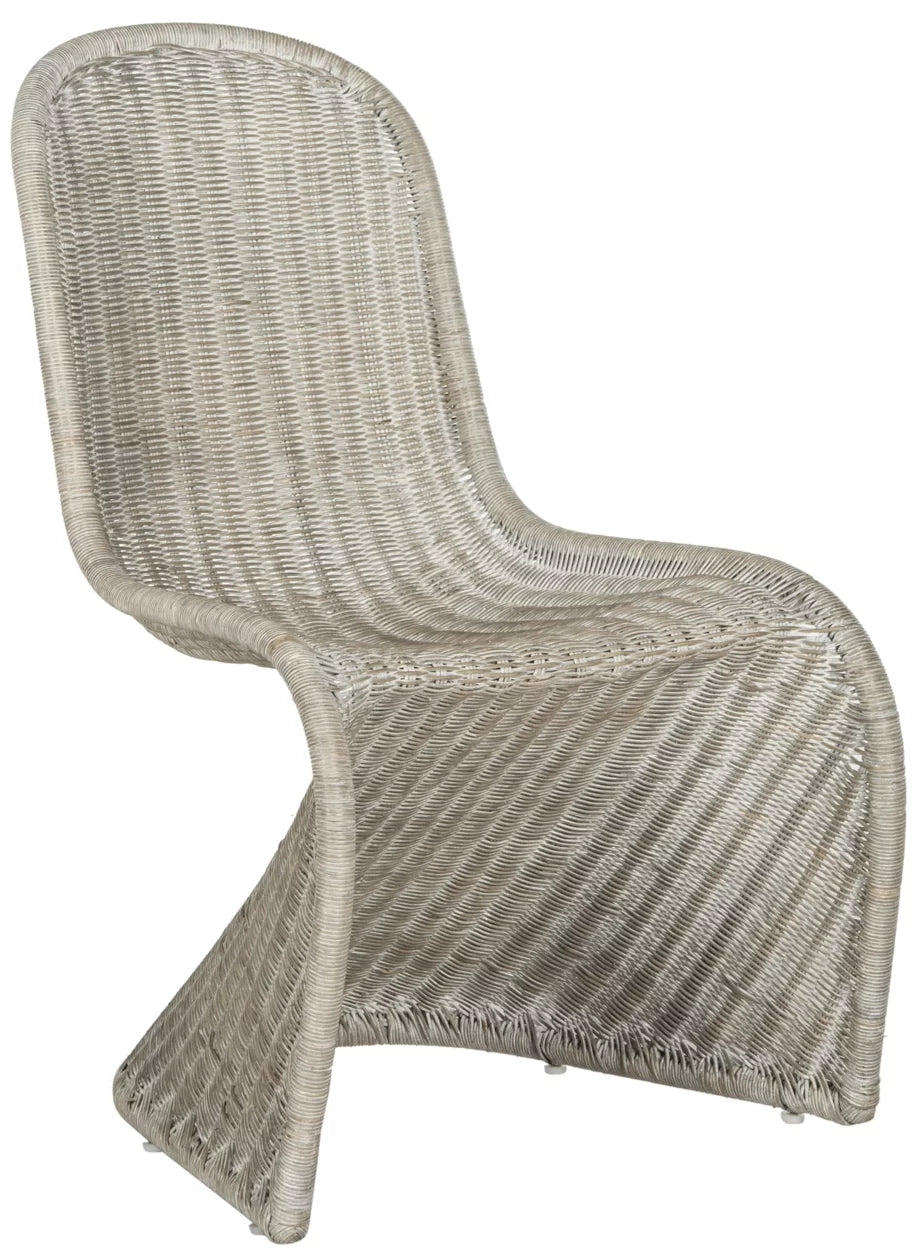 Antique Grey Wicker Side Chair O738813