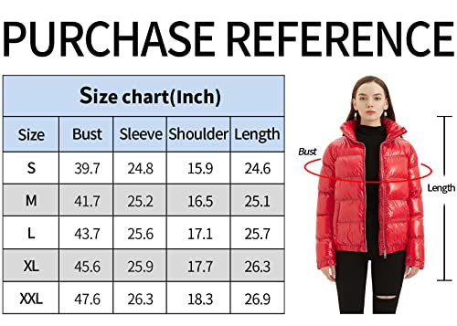 Metallic Shiny Puffer Jacket Quilted Winter Warm Zip Stand Collar Padded Short Bubble Coat L351218