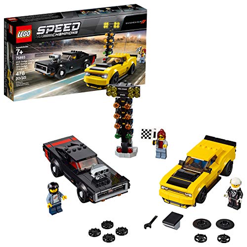 2018 Dodge Challenger SRT Demon and 1970 Dodge Charger R/T Building Kit (478 Pieces) Y664