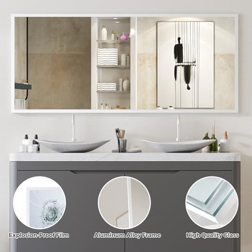 Black 65"x24" Full Length Mirror with Aluminum Alloy Frame X62059