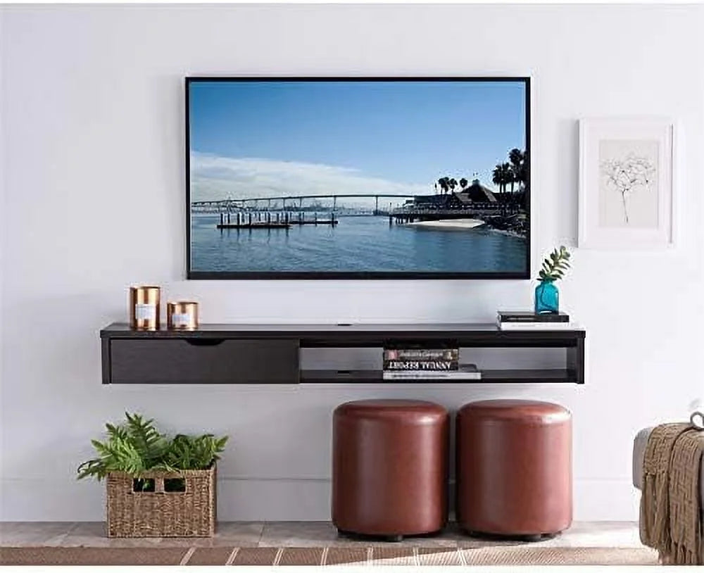 Cappuccino Wood Floating TV Stand Q45761