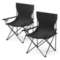Black Reclining Camping Chair with Removable Footrest L840664