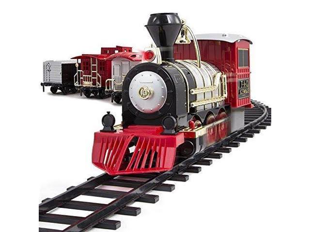 Classic Motorized Train Set with Engine, Cargo, 18' of Modular Tracks, Red/ Black, Pack of 30 B779