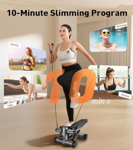 Mini Stepper with Resistance Bands and LCD Monitor J747