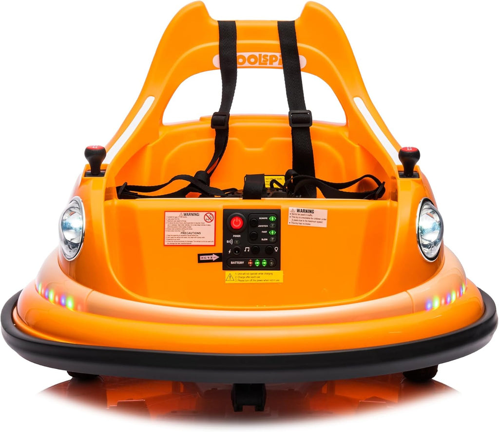 12V Electric Ride-On Bumper Car with Remote Control, Led Lights, 360° Spin, Anti-Collision Padding, Safety Belt K3753