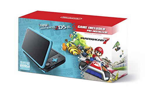 Black + Turquoise Nintendo 2DS XL with Mario Kart 7 Pre-installed T9766