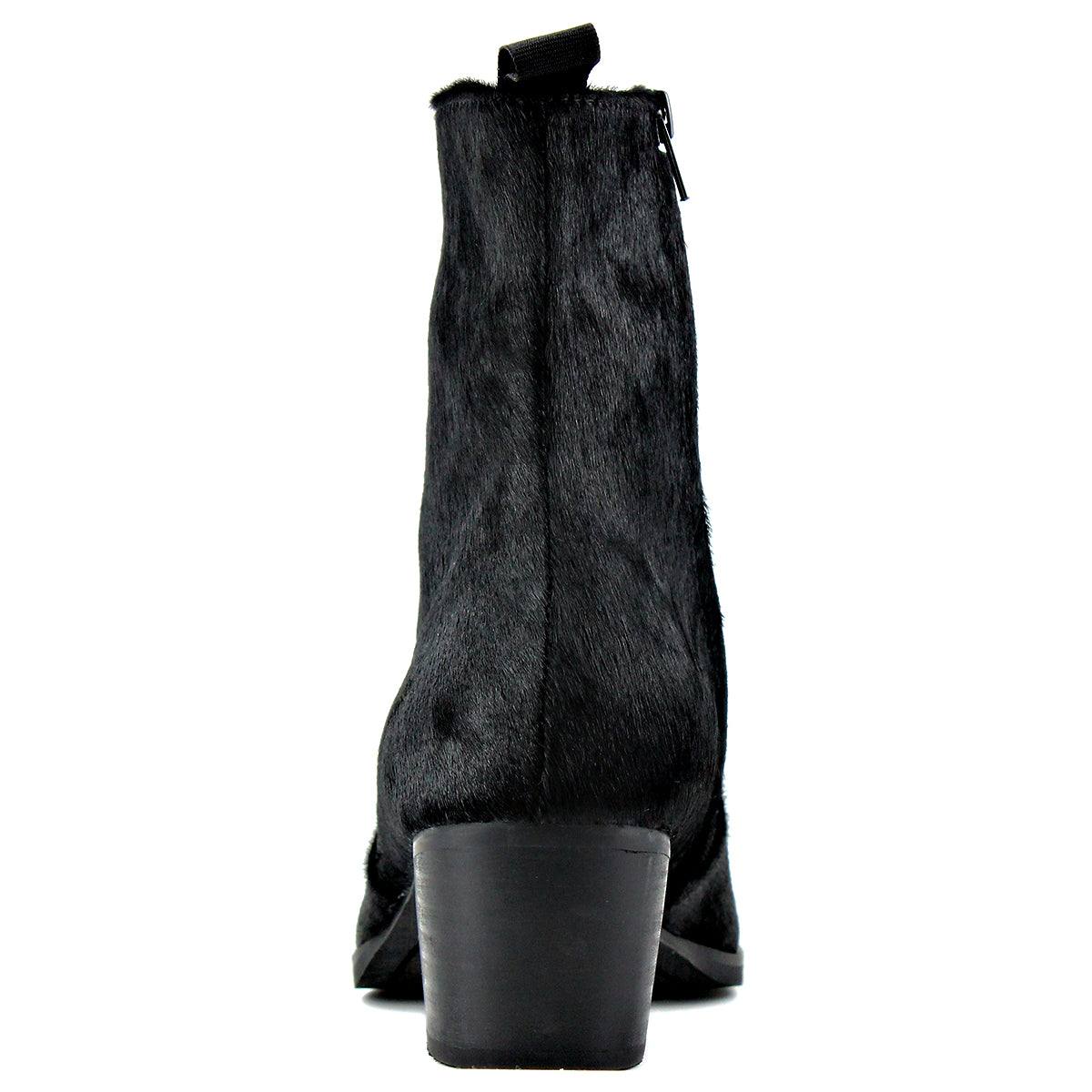 Black Chelsea Pony Hair Leather Boots X776814