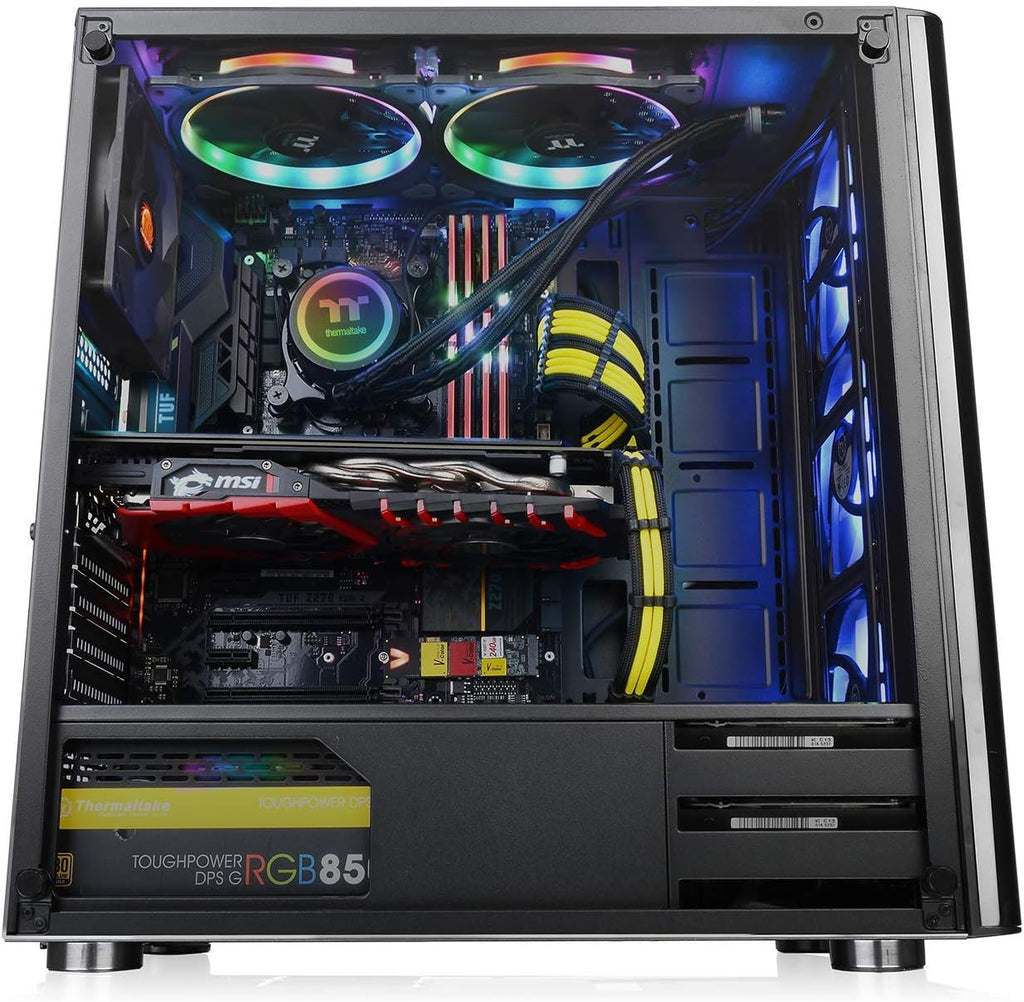 Tempered Glass ATX Mid-Tower Chassis with 3 120mm RGB Fan + 1 Black 120mm Rear Fan I4830