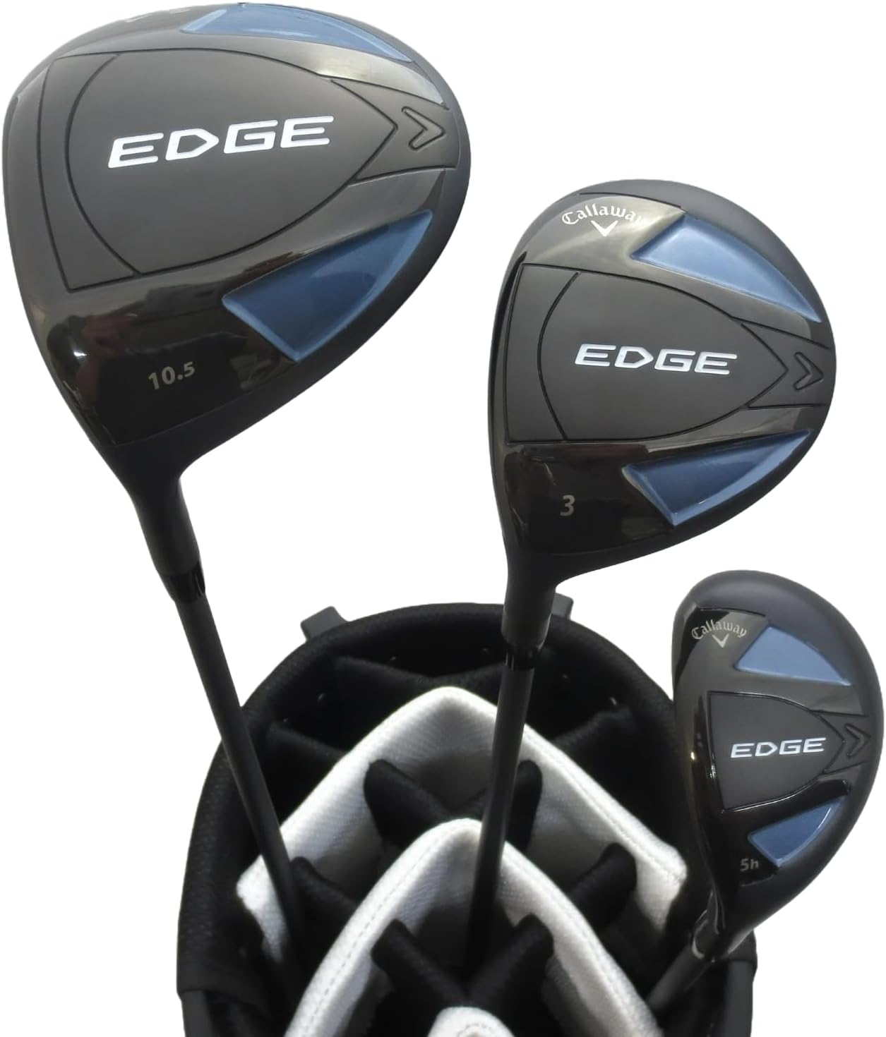 Complete Golf Set Driver Wood Hybrid Irons Putter Right Handed Regular Flex Black White Blue X622817
