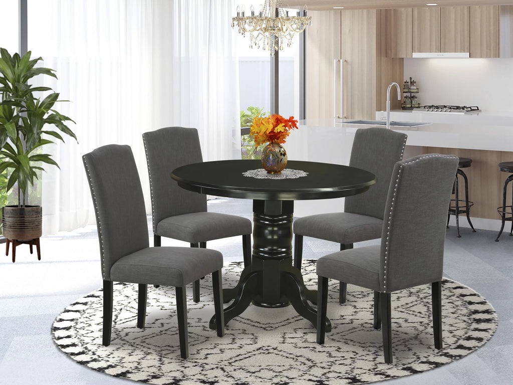 5-piece Wood Dining Set in Black/Dark Gotham Gray G948