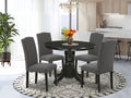 5-piece Wood Dining Set in Black/Dark Gotham Gray G948