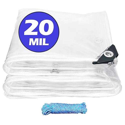 8x8 FT Heavy Duty Clear Vinyl Tarp C388316