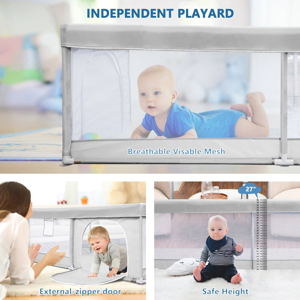 Gray Baby Playpen Large Play Yard Fence L97022