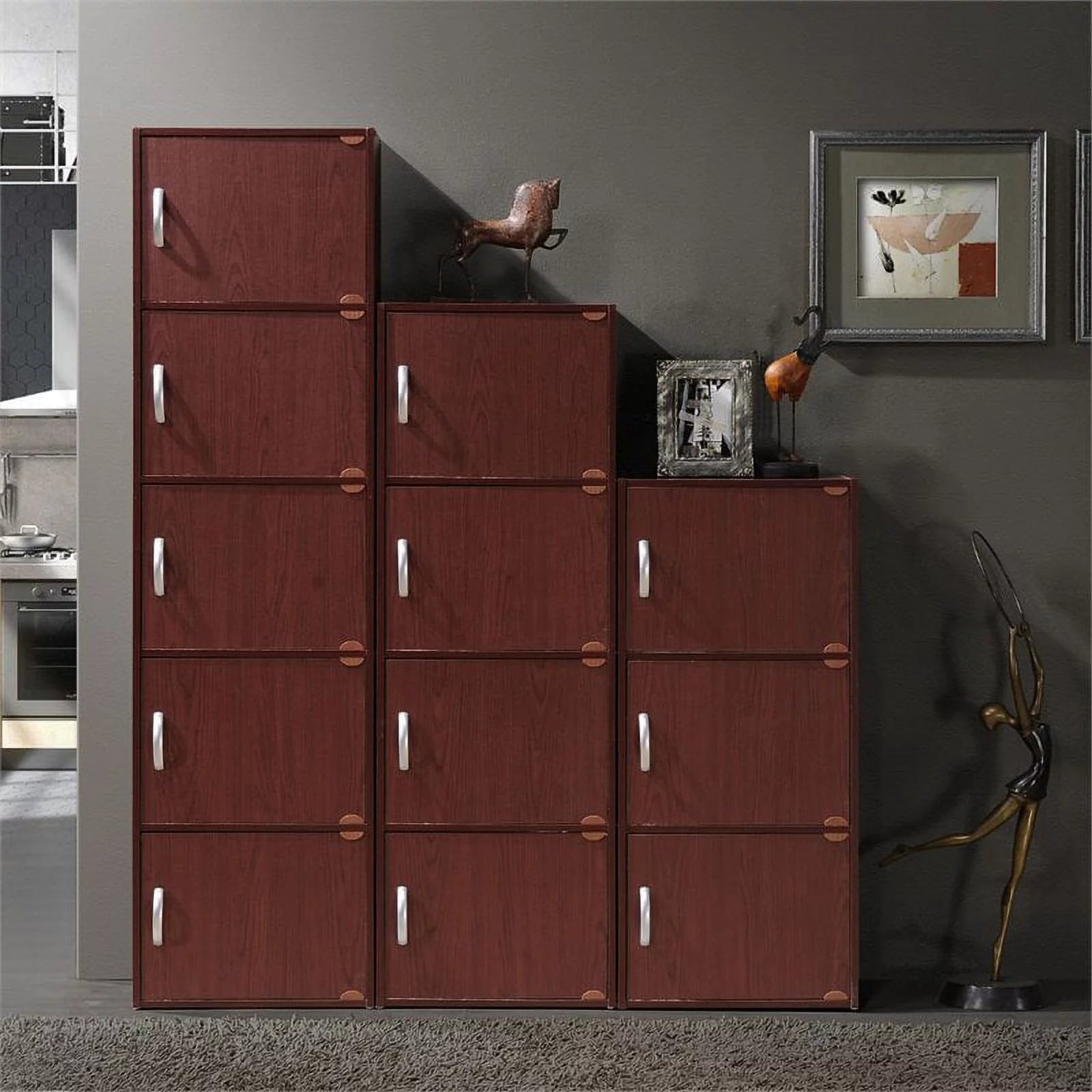 5 Door 5 Shelf Wood Bookcase C655