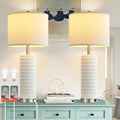 Set of 2 Tall Table Lamps with Dual USB Ports and Touch Control Y3762