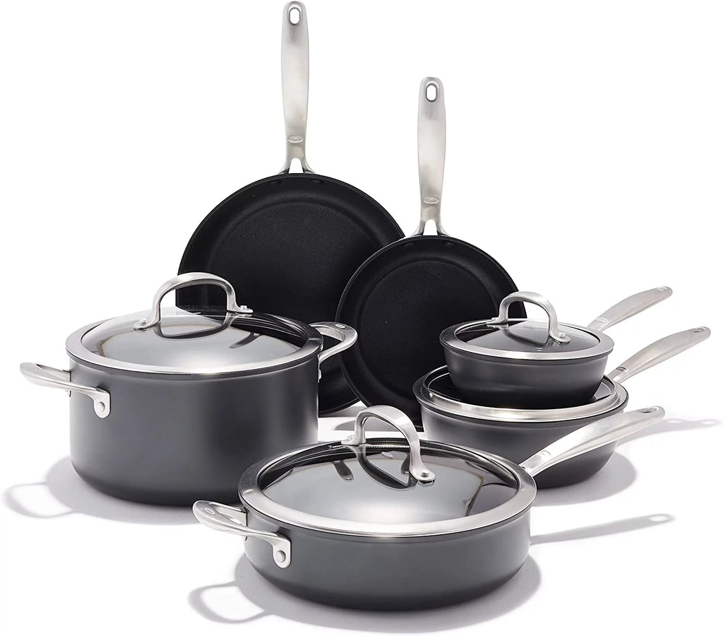 10 Piece Nonstick Cookware Set with Stainless Steel Handle Z635