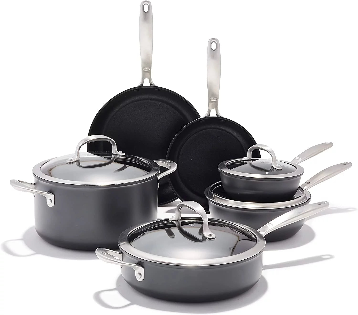 10 Piece Nonstick Cookware Set with Stainless Steel Handle Z635
