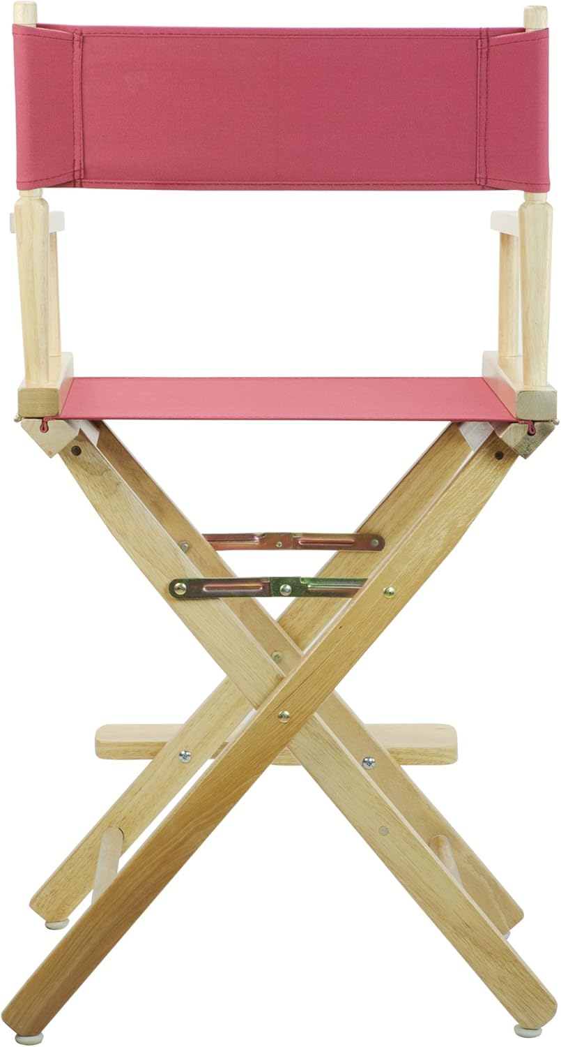24" Director's Chair Natural Frame with Burgundy Canvas B2842