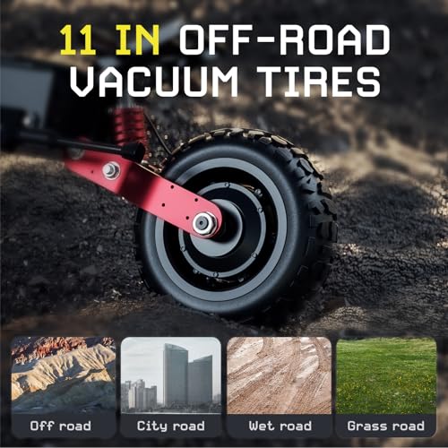 6000W Dual Motor 60V 33AH 11" Tire Foldable Electric Scooter E5365
