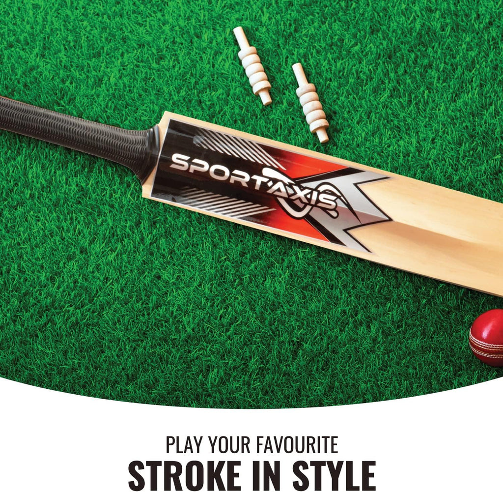 Wooden Kashmir Willow Cricket Bat with Foam-Padded Bag Y496