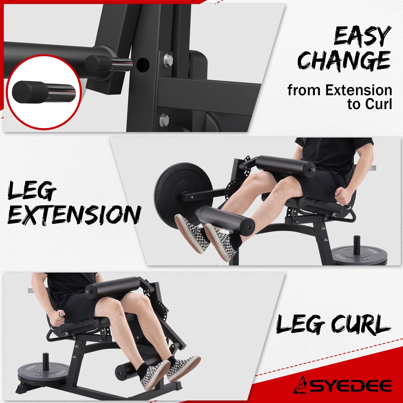 Adjustable Leg Extension and Curl Machine J8176