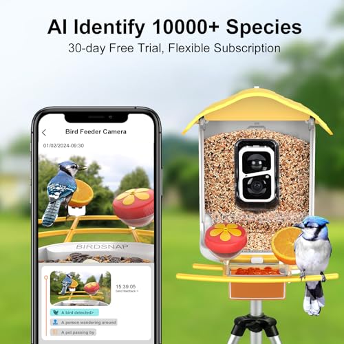 Smart Bird Feeder with Camera, 64G SD Card, Solar Panel G1530