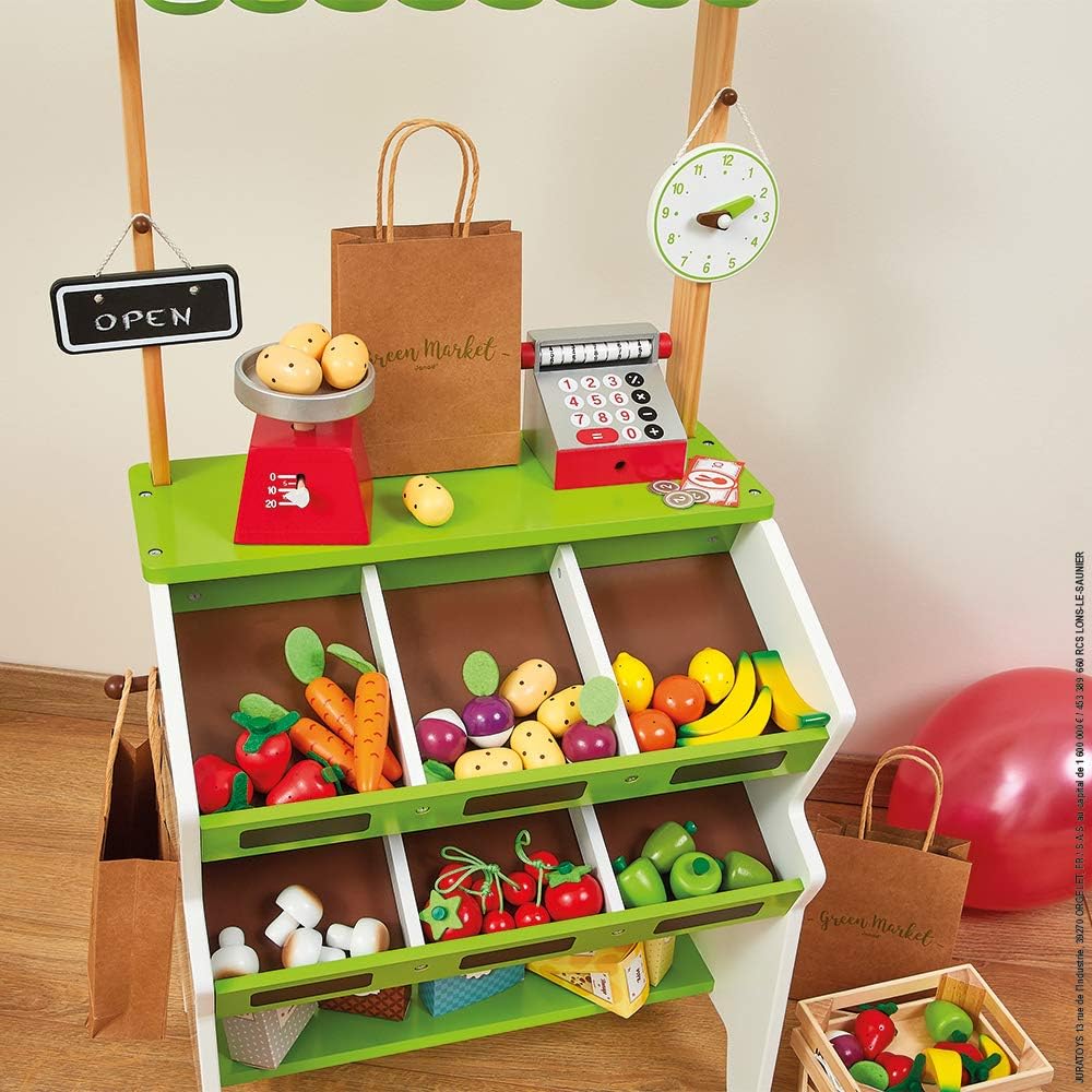 Wooden Grocery Store Playset with 32 Accessories V213
