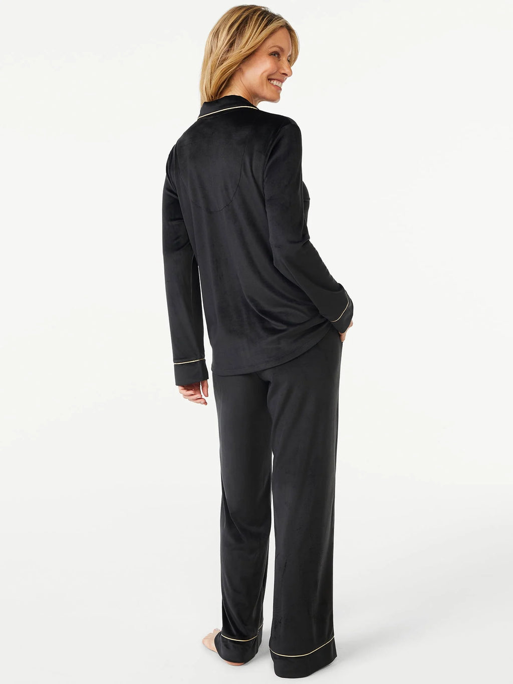 Velour Knit Pajama Set, 2-Piece O871244
