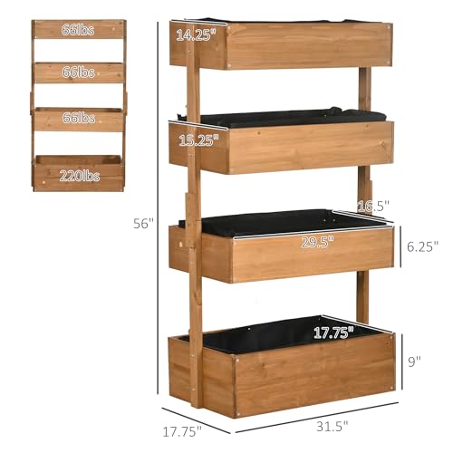 Gray Wooden 4 Tier Planter Box O4780